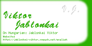 viktor jablonkai business card